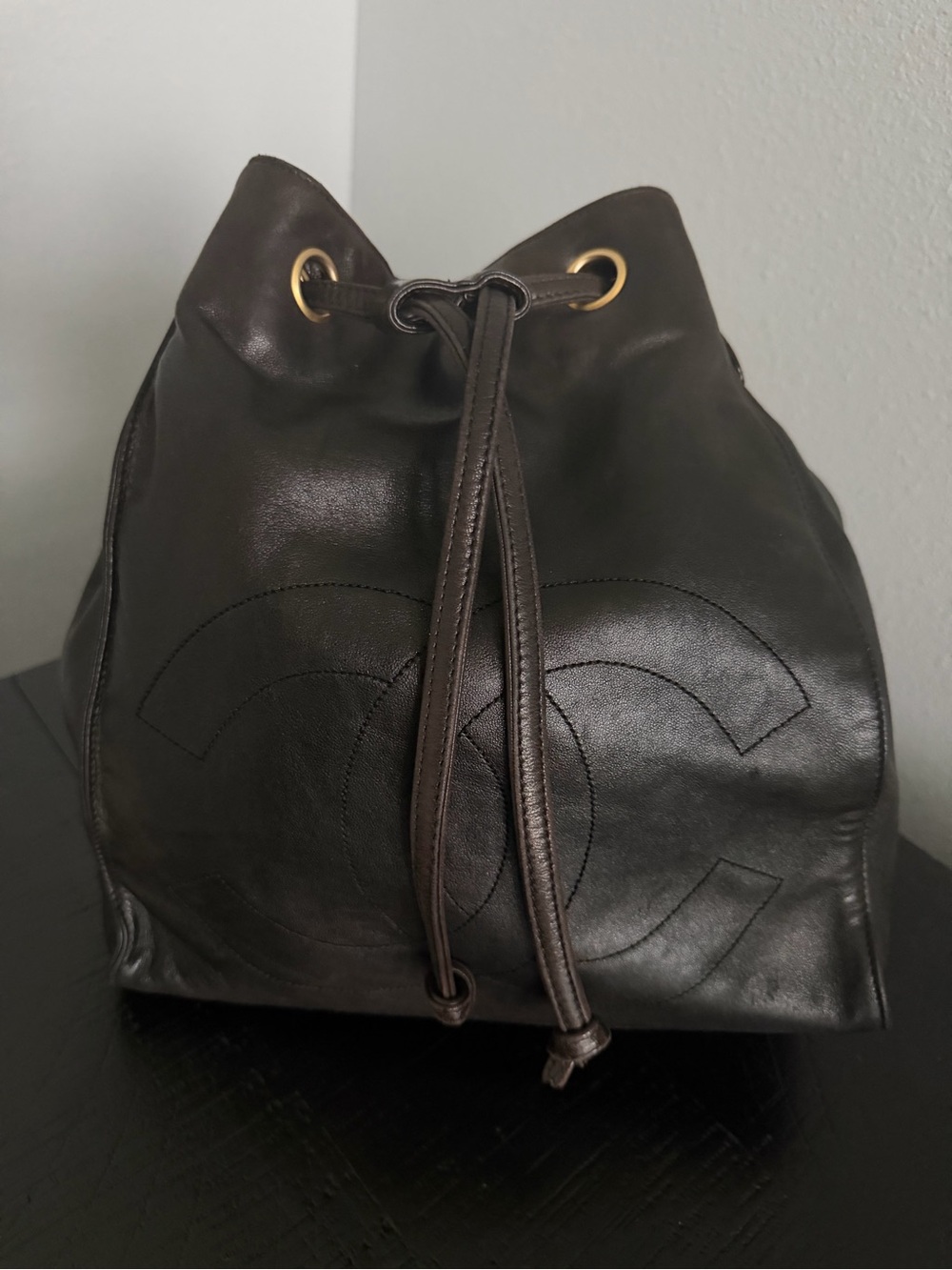 Vintage CHANEL Brown Bucket